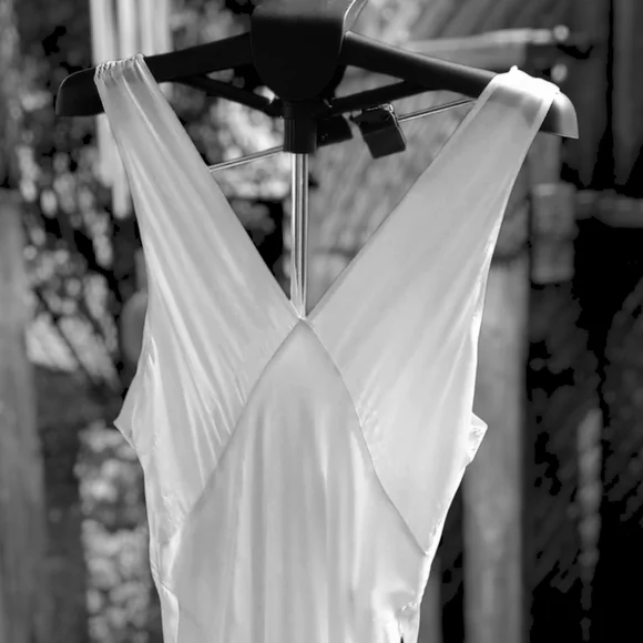 Bias Cut Ivory Satin Nightgown 30's - Picture 5 of 15
